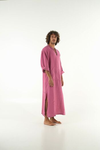 Caftan homme en lin CLASSICO RAISIN VIOLET 5