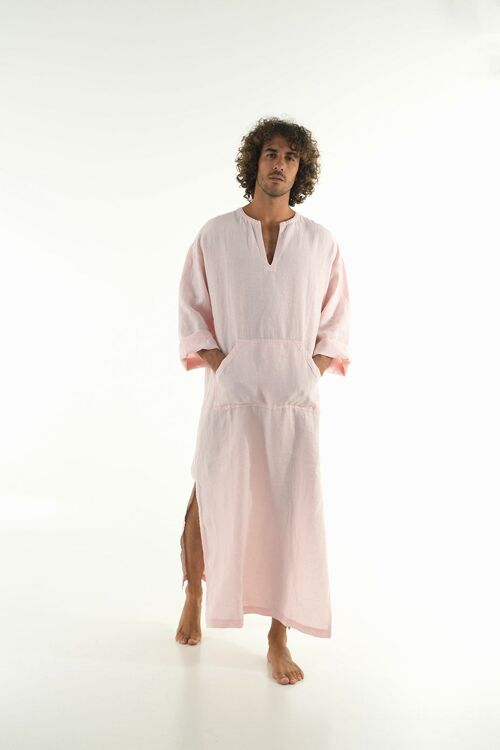 CLASSICO linen men's kaftan ROSE PINK