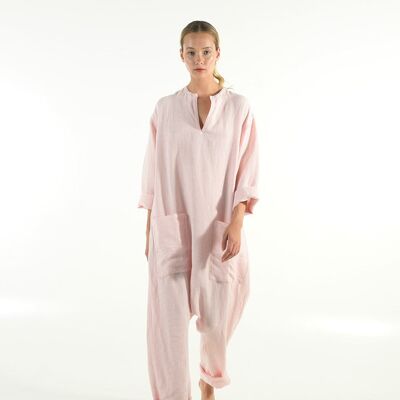 KYOTO Leinen-Overall ROSE PINK