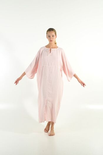 MYSTIQUE caftan lin taille unique ROSE ROSE 2