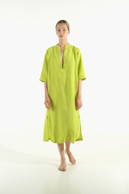 JASMINE linen dress LIME GREEN