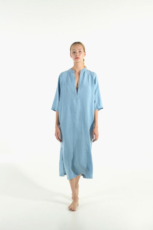JASMINE linen dress GLACIER BLUE