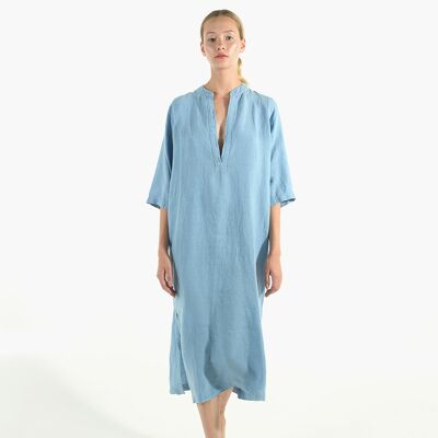JASMINE linen dress GLACIER BLUE