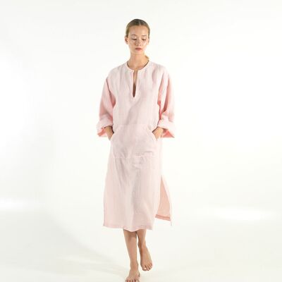 JEFF MIDI linen dress ROSE PINK