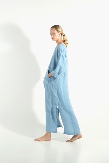 Caftan en lin JEFF BLEU GLACIER 1