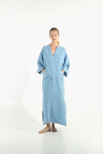 Caftan en lin JEFF BLEU GLACIER 2