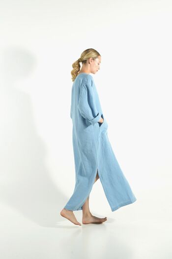 Caftan en lin JEFF BLEU GLACIER 3