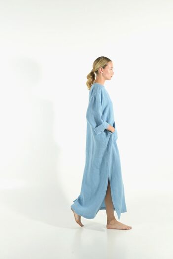 Caftan en lin JEFF BLEU GLACIER 5