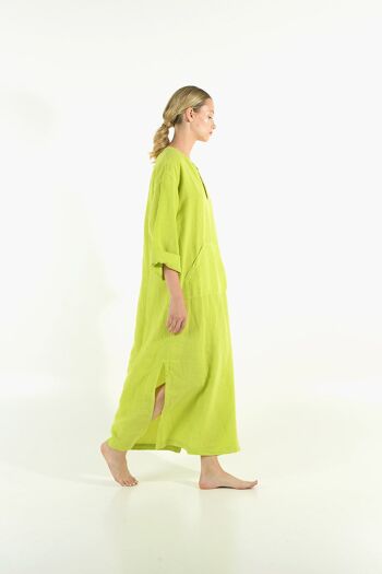 Caftan en lin JEFF VERT CITRON 4