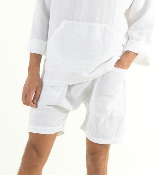 AMMOS linen short pants. BRIGHT WHITE