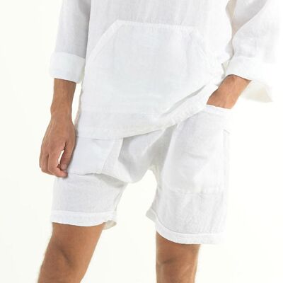 AMMOS linen short pants. BRIGHT WHITE