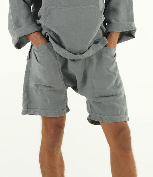 AMMOS linen short pants. SAGE GREY