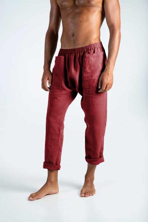 PETRA linen pants. ANCIENT RED