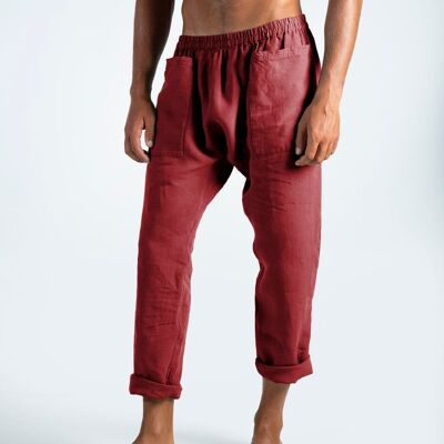 PETRA linen pants. ANCIENT RED