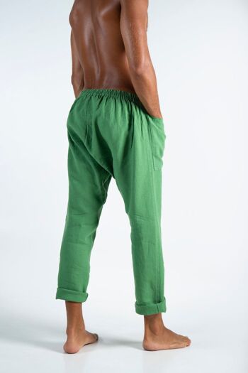 Pantalon en lin PETRA. VERT ROMAIN 1