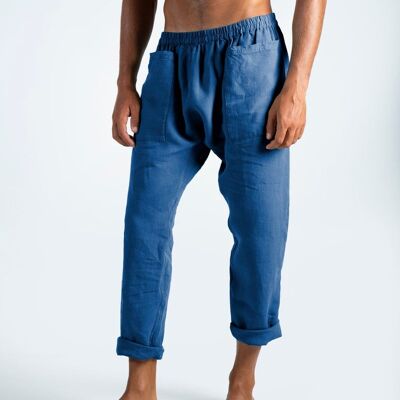 PETRA linen pants. BLUE