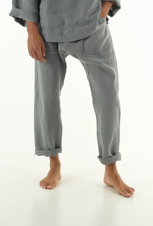 PETRA linen pants. SAGE GREY