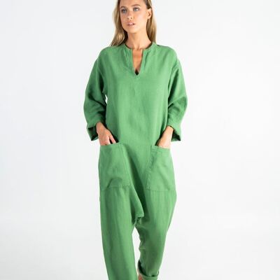 KYOTO Linen Jumpsuit Roman GREEN