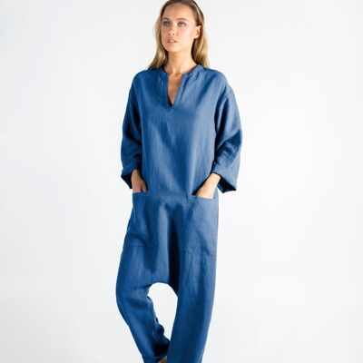 KYOTO Linen Jumpsuit BLUE