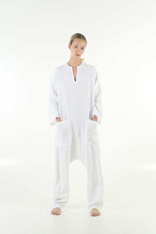 KYOTO Linen Jumpsuit BRIGHT WHITE