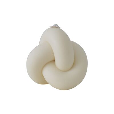 Bougie en cire de soja "Single Knot" blanc ivoire