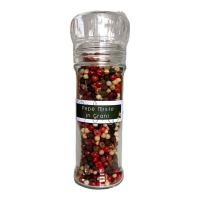 Mixed Pepper in Grains with Pepper Mill 40 g Made in Italy