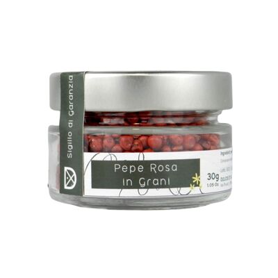 Poivre rose en grains 30 gr Fabriqué en Italie