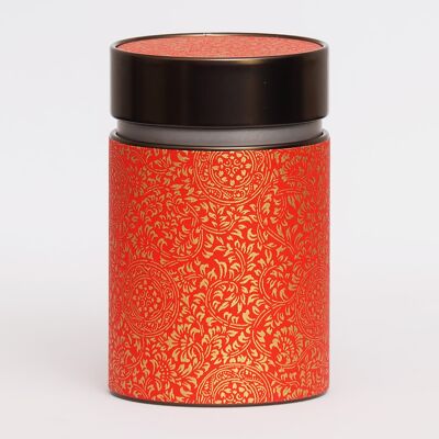Scarlet Vine washi tea canister