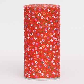 Boîte à thé washi Floral écarlate 1
