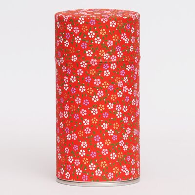 Scarlet Floral washi tea canister