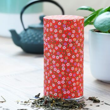 Boîte à thé washi Floral écarlate 3