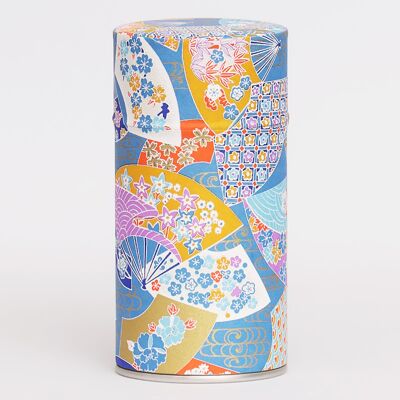 Washi tea canister Colors of fans