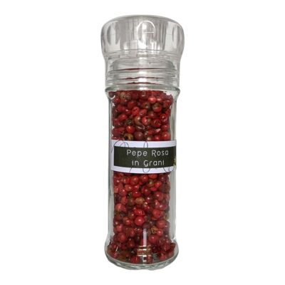 Pink pepper in grains with pepper mill 20 gr Made in Italy