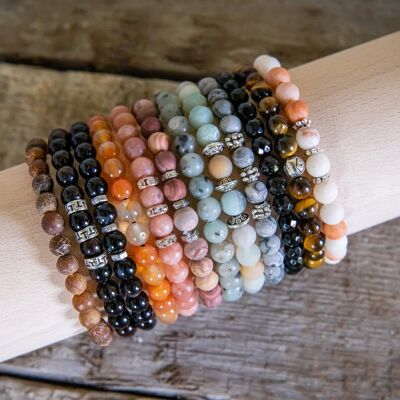 Natural stone ladies bracelets on a roll