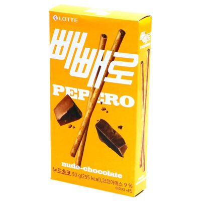 Pepero nude chocolate - stecco biscotto ripieno di cioccolato 50G (LOTTE)