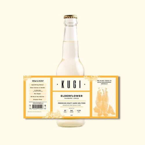 KUGI Elderflower 4.5% Alc. (12 bottles)