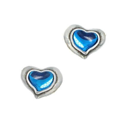 Heart earrings with crystal