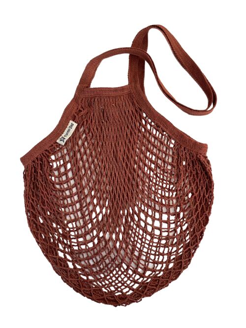 Long handled string bag vegetable dyes - Cocoa