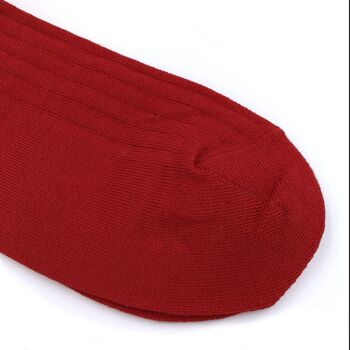 Chaussettes made in France rouges en fil d'Ecosse 3