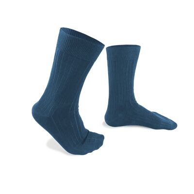 Hergestellt in Frankreich azurblaue Socken aus mercerisierter Baumwolle