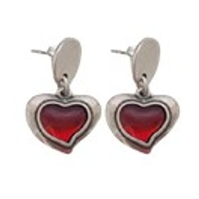 Heart dangle earring with crystal