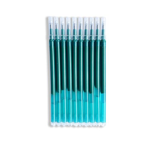 Lot de 10 recharges stylo gel effaçable (vert)