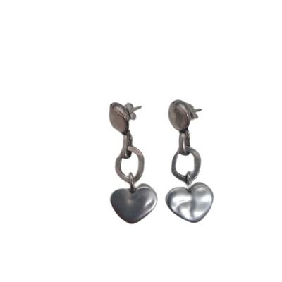 Irregular long heart earrings