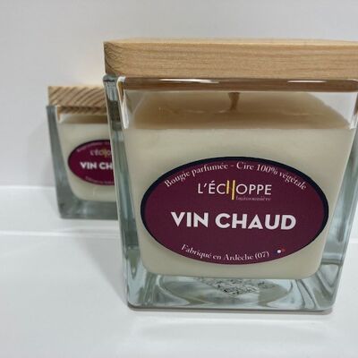 BOUGIE PARFUMEE CIRE 100 % VEGETALE SOJA - 8X8 190 G VIN CHAUD