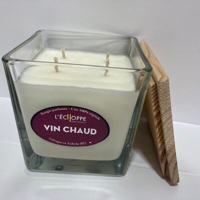 SCENTED CANDLE WAX 100% VEGETABLE SOYA - 10X10 4 WICKS 350 G HOT WINE