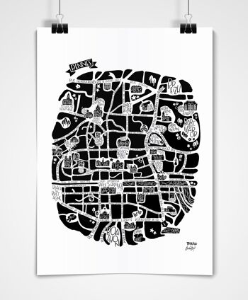 Poster Plan de Ville - RENNES - City Map 50x70cm 3