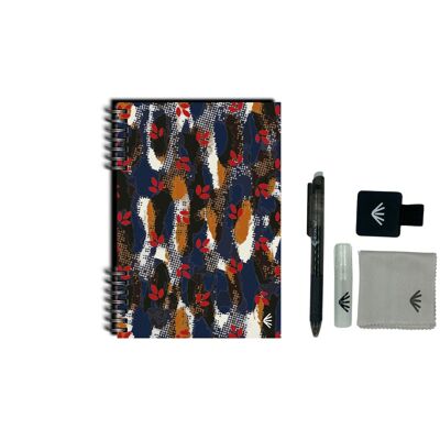 Reusable notebook - A5 format - The crow and the leopard - Accessories kit included