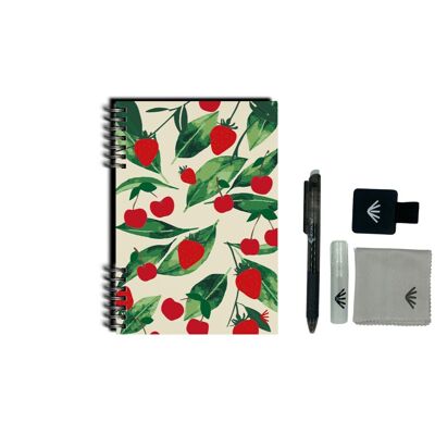 Carnet réutilisable - Format A5 - Le rouge et le vert - Kit accessoires inclus