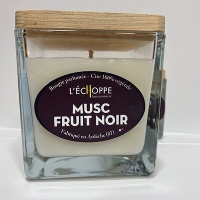 SOA 100% VEGETABLE WAX SCENTED CANDLE - 6X6 80 G BLACK FRUIT MUSK