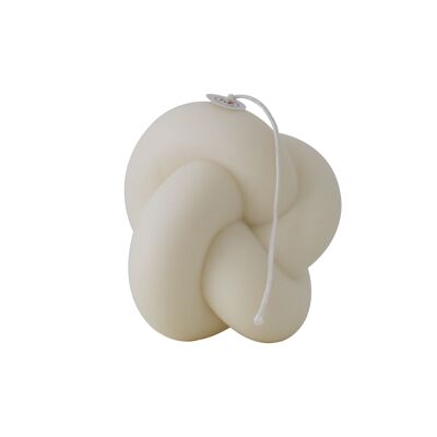 Soy wax candle "Double Knots" ivory white